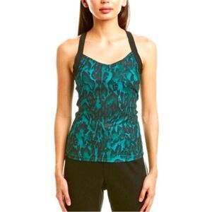 NWT Pamย & Gela Move Fast Activewear Tank - Green Ocelot Petite XS